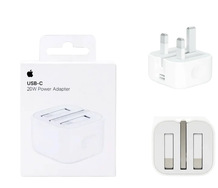 Apple 20W USB-C Power Adapter 3-Pin | Fast Charger for iPhone & iPad